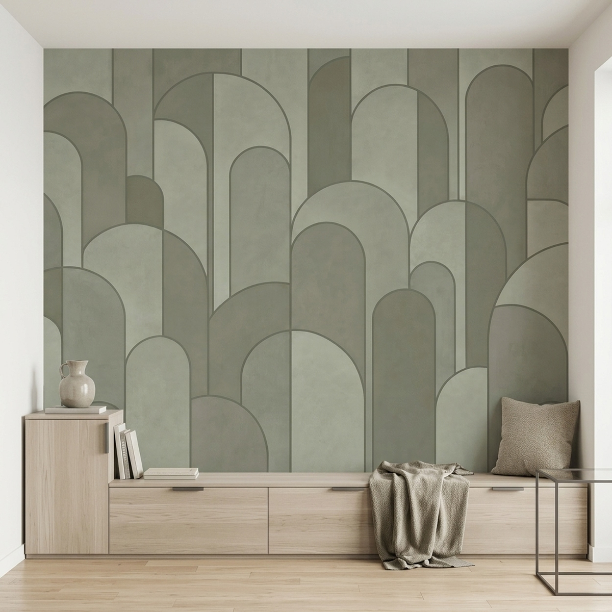 Stacked Arches Wallpaper Minimal Geometric Wall Mural