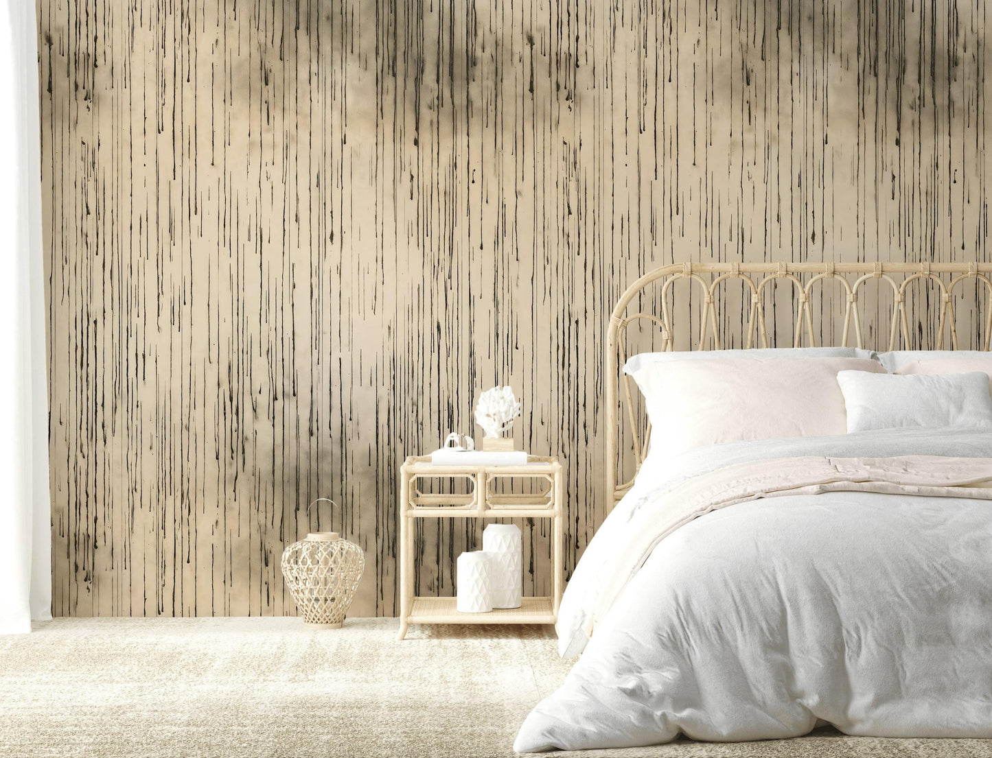 Abstract Drip Paint Wallpaper | Modern Industrial Wall Mural | Textured Peel and Stick Decor