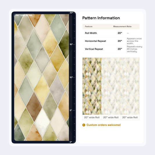 Pastel Watercolor Diamond Tile Wallpaper: Peel and Stick Harlequin Wall Mural