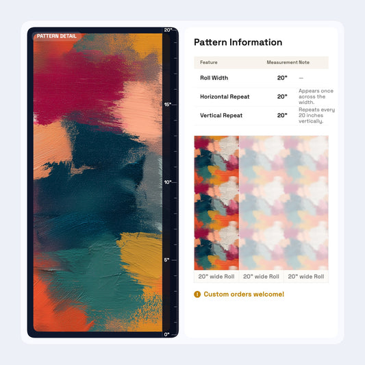 Abstract Bold Brushstroke Wallpaper | Textured Multi-Color Wall Mural | Modern Impasto Peel and Stick Decor