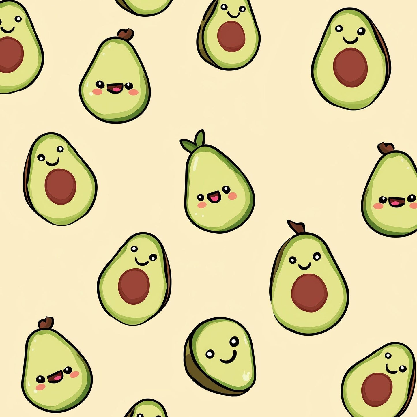 Avocado Wallpaper Cartoon Playful Wall Mural