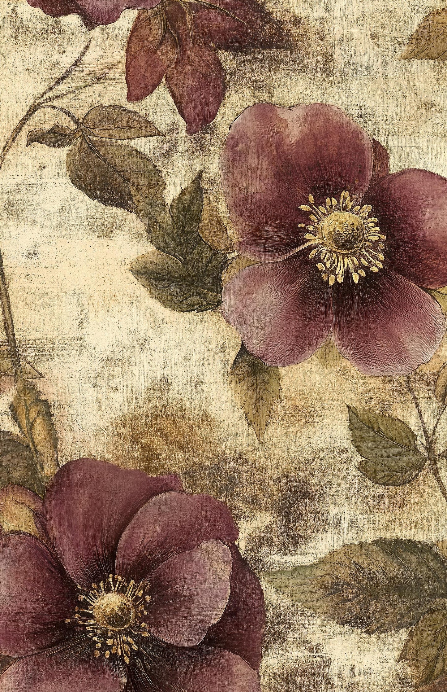 Floral Wallpaper Vintage Elegant Wall Mural