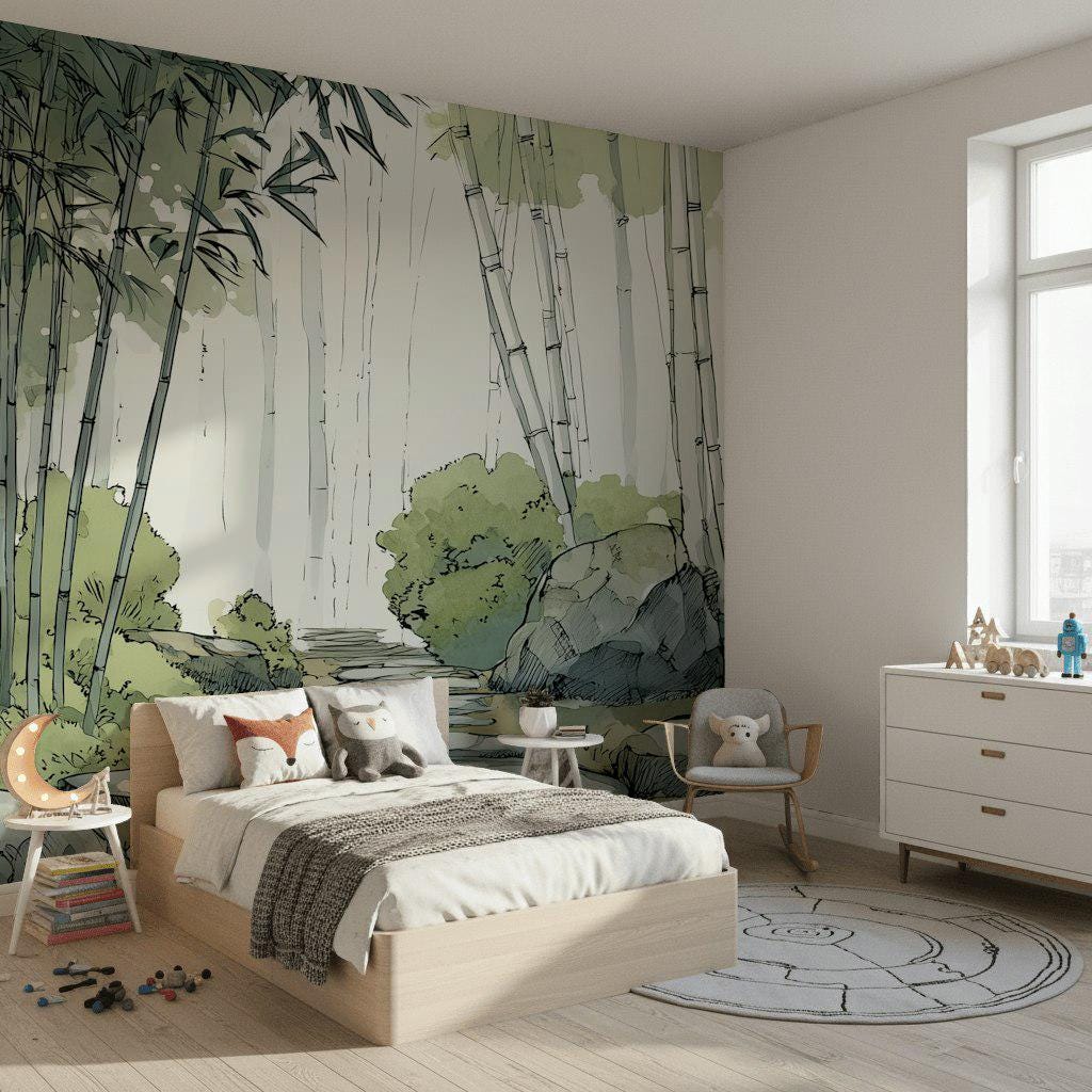 Tranquil Bamboo Forest Wall Mural - Zen Nature Peel and Stick Wallpaper