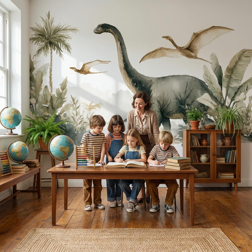Shades Of Green Wallpaper Dinosaurs Tropical Wall Mural
