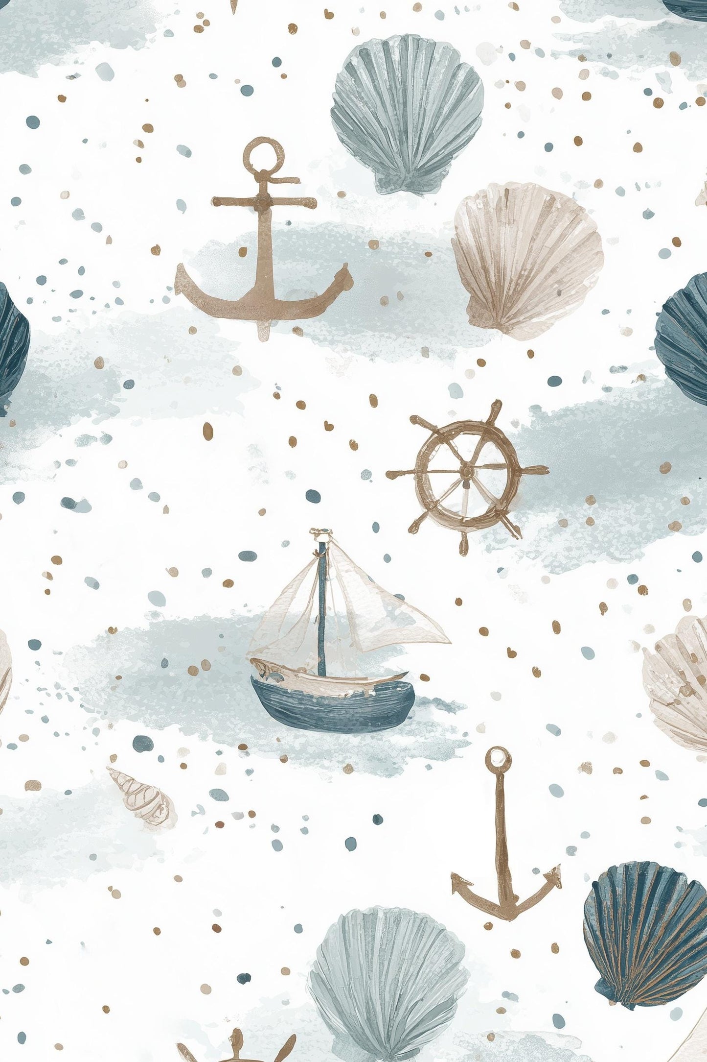 Abstract Pattern Wallpaper Nautical Ocean Wall Mural