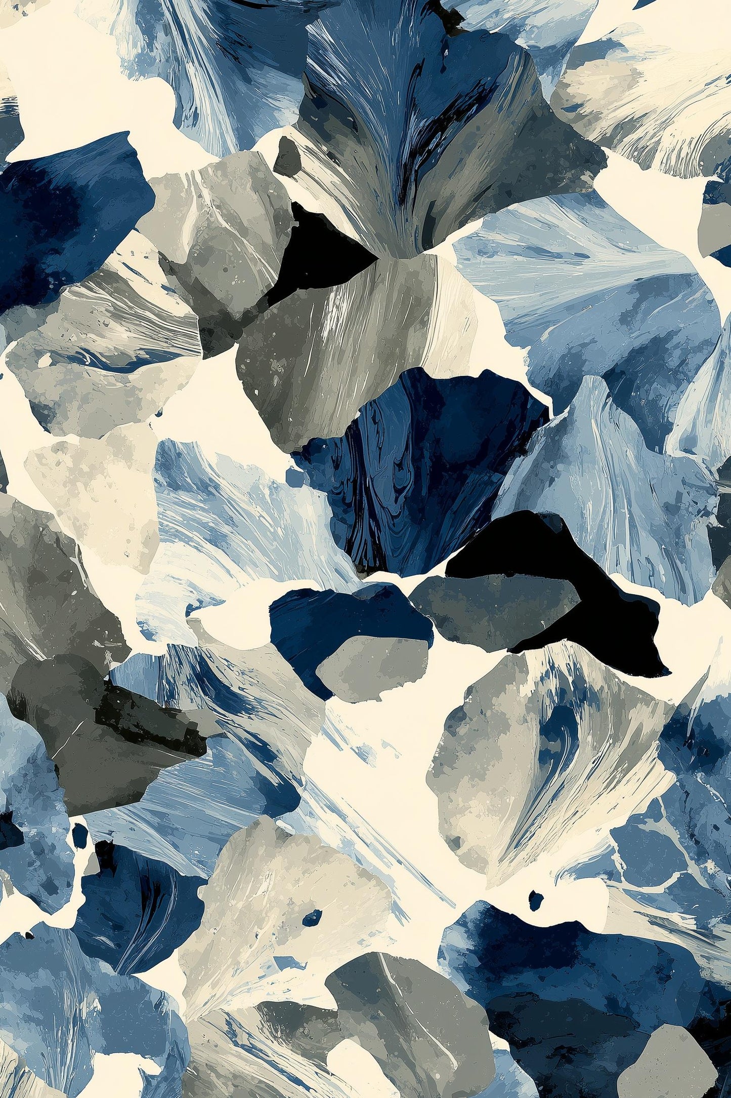 Abstract Wallpaper Blue Eclectic Wall Mural