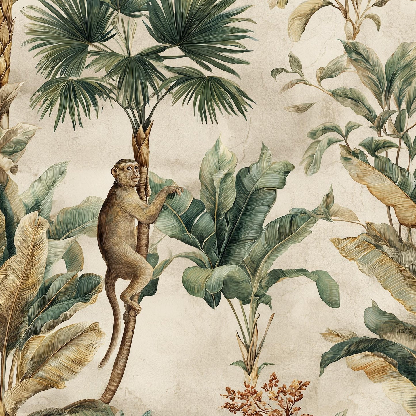 Tropical Wallpaper Monkey Exotic Wall Mural