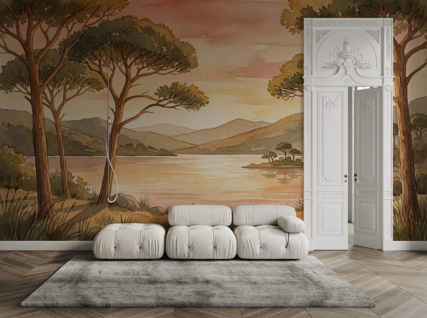 Watercolor Texture Wallpaper Watercolor Lake Wall Mural