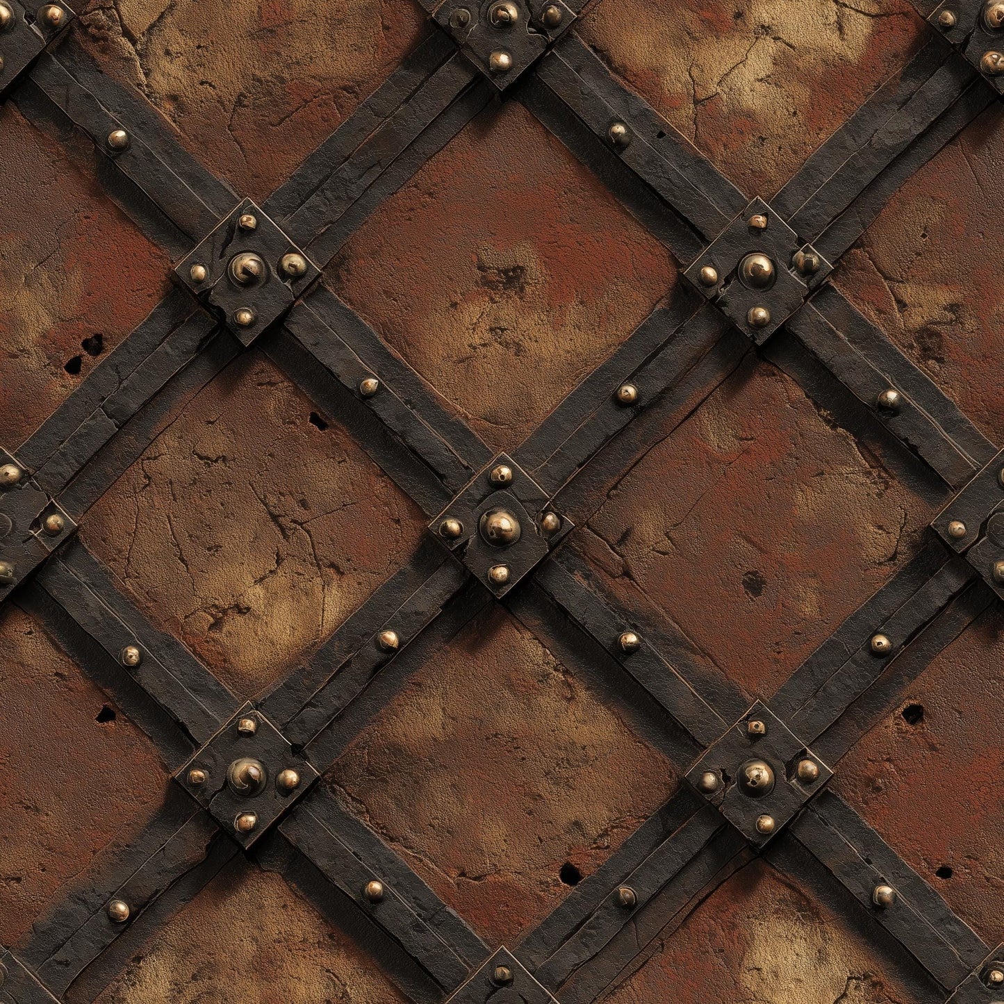 Dark Industrial Wallpaper Rustic Metal Lattice Steampunk Inspired Wall Mural