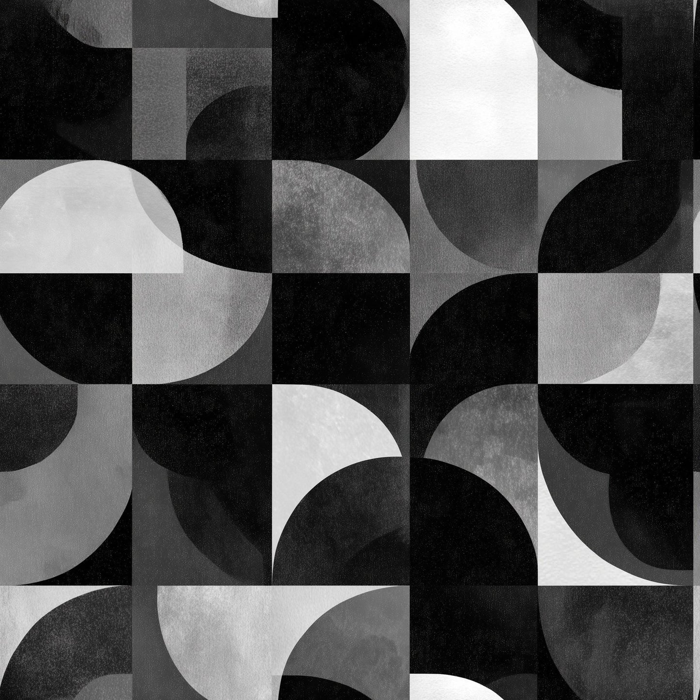 Modern Architectural Wallpaper Seamless Abstract Grid Pattern Black Neutral Luxury Wall Design