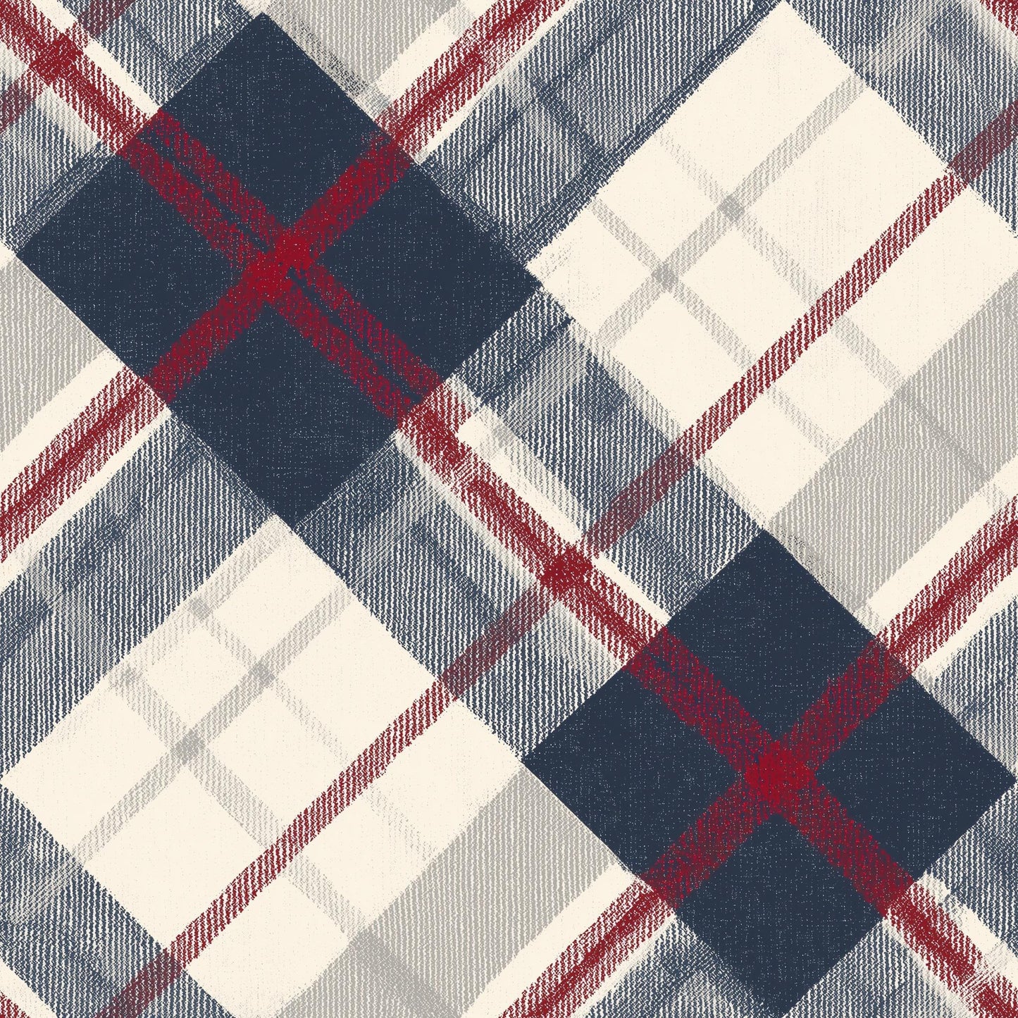 Classic Plaid Wallpaper Rustic Tartan Pattern Farmhouse Check Wall Decor Neutral