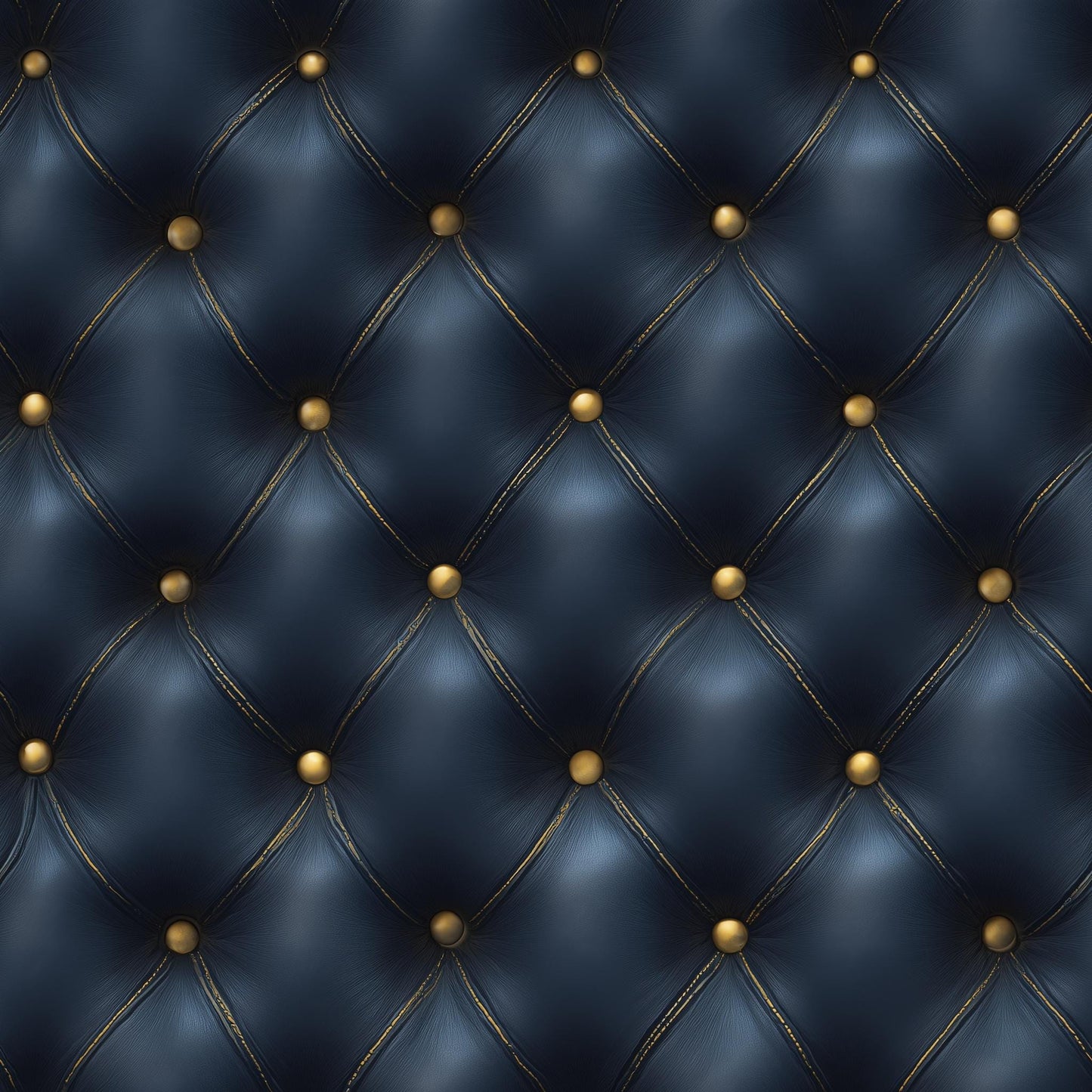 Dark Blue Tufted Leather Wallpaper Luxury Wall Decor Chesterfield Pattern Elegant Interior Design