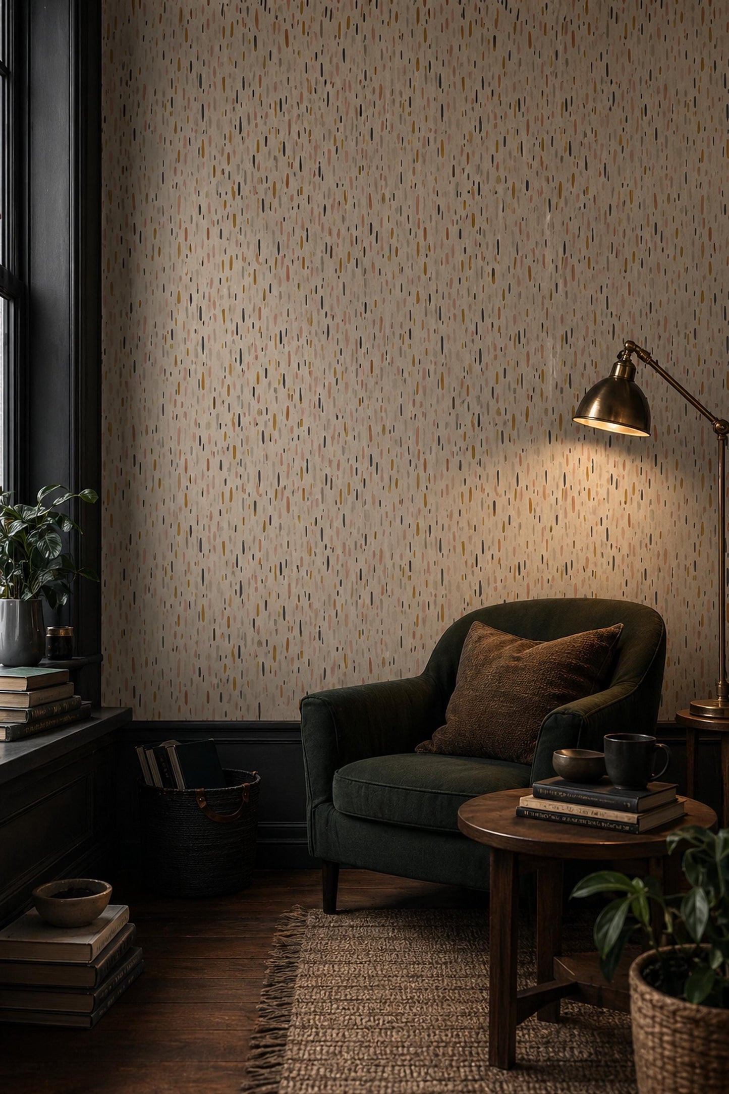 Abstract Brush Stroke Wallpaper Pattern Neutral Boho Wall Decor Beige Terracotta Modern