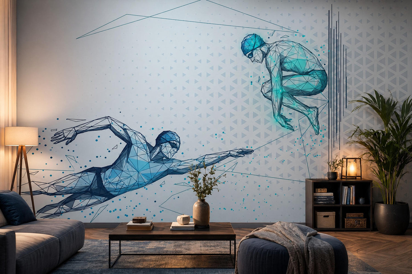 Low Poly Wallpaper Geometric Futuristic Wall Mural