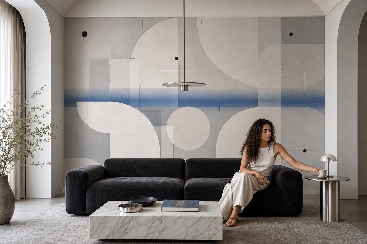Organic Modern Wall Mural Minimalist Geometric Abstract Contemporary Architectural Decor