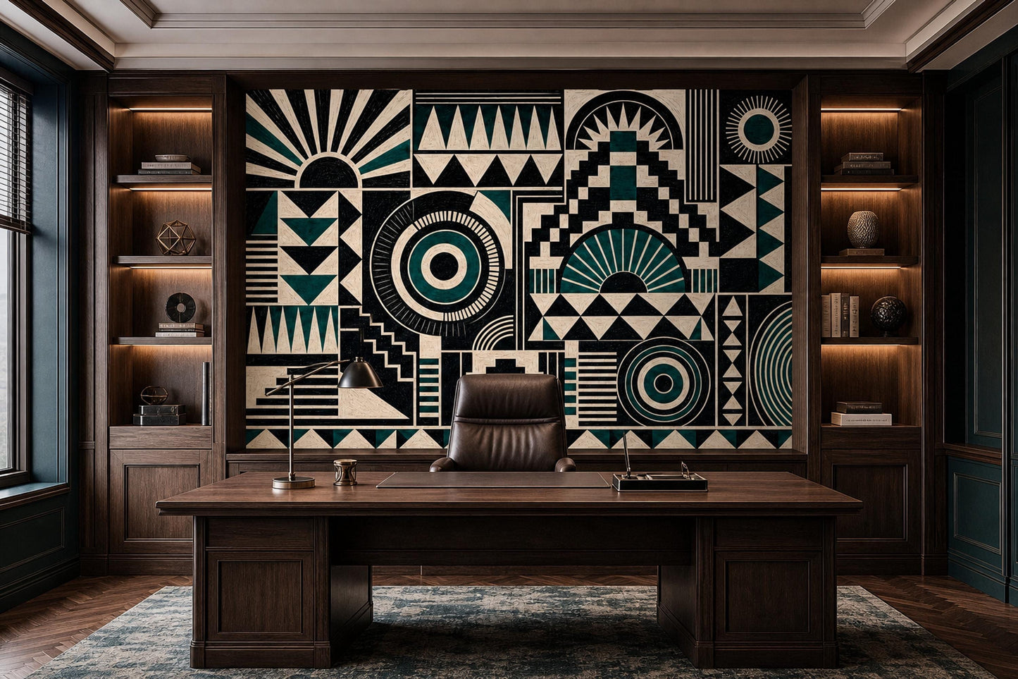 Modernist Architectural Wall Mural Brutalist Geometry Memphis Revival Statement Decor