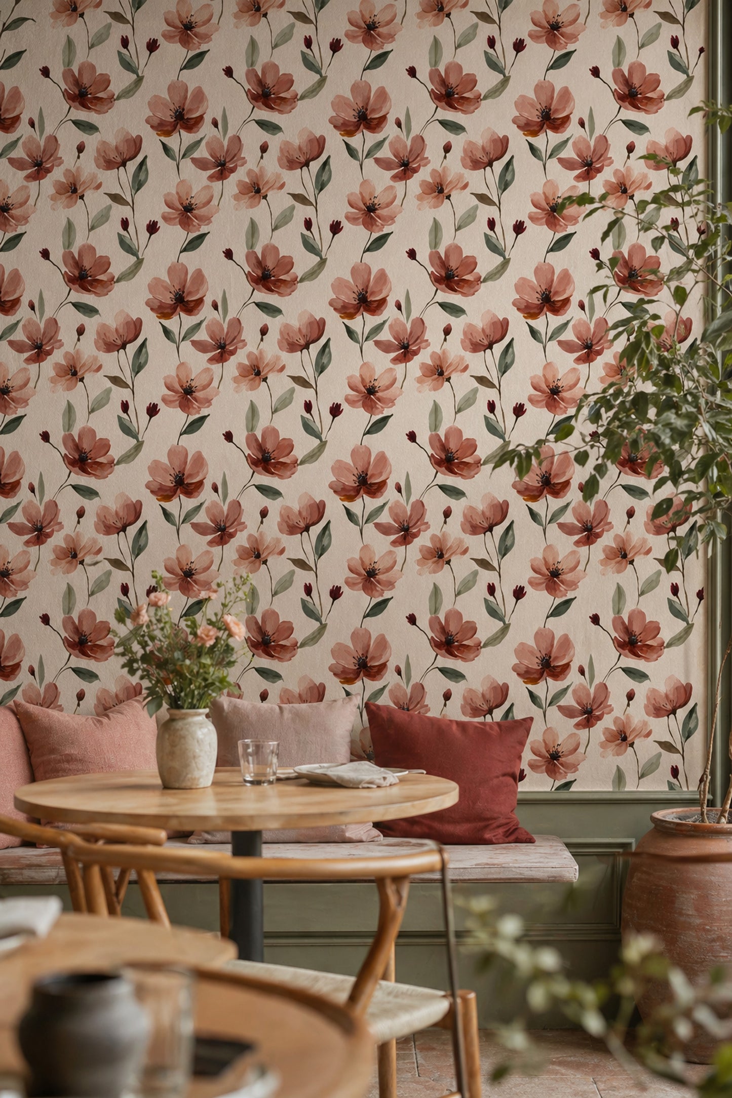 Botanical Wallpaper Floral Modern Boho Wall Mural