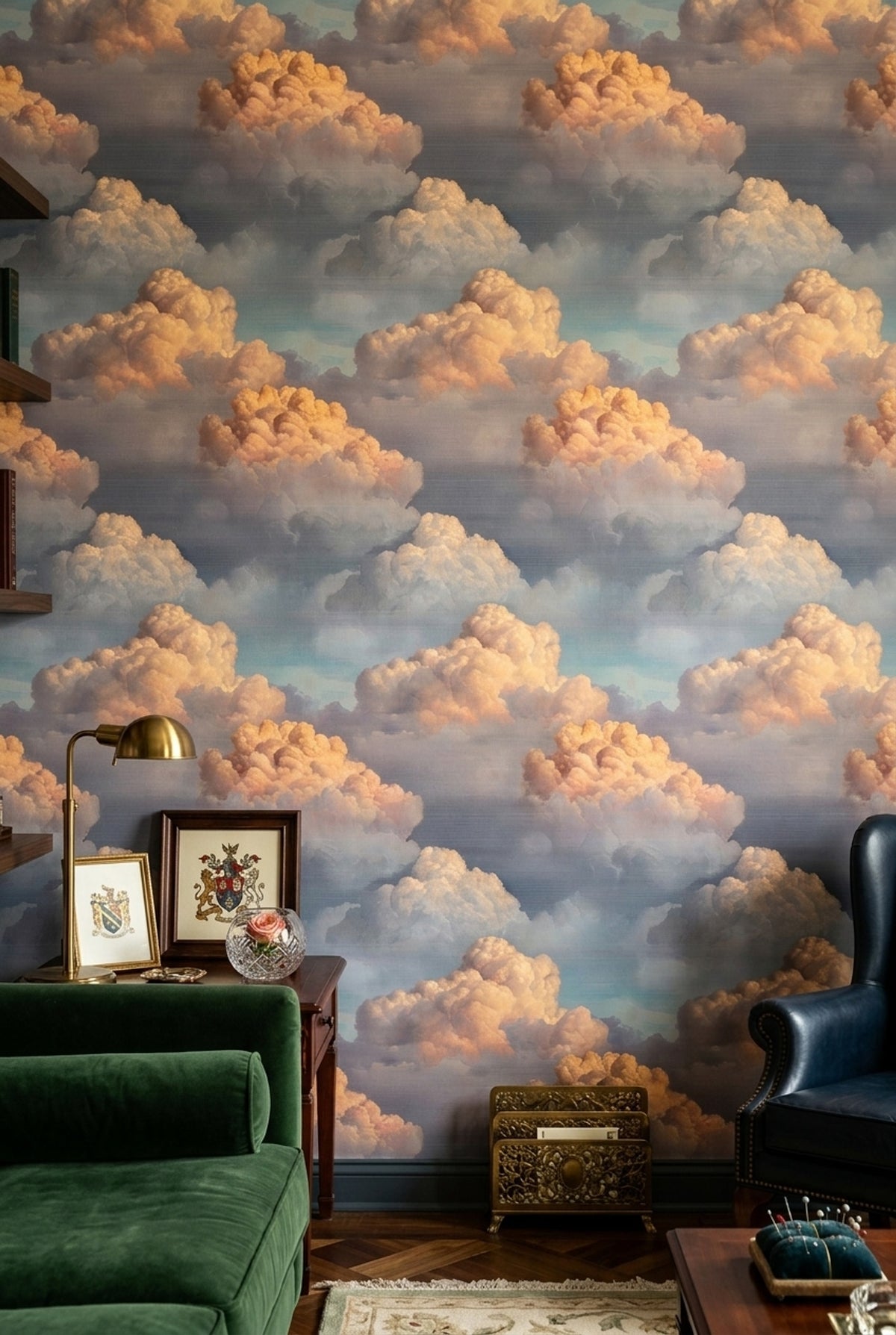 Golden Hour Cloud Wallpaper with Peach Sunset Skies