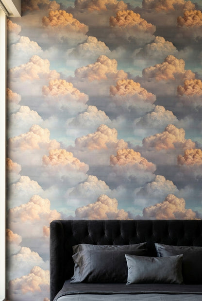 Golden Hour Cloud Wallpaper with Peach Sunset Skies