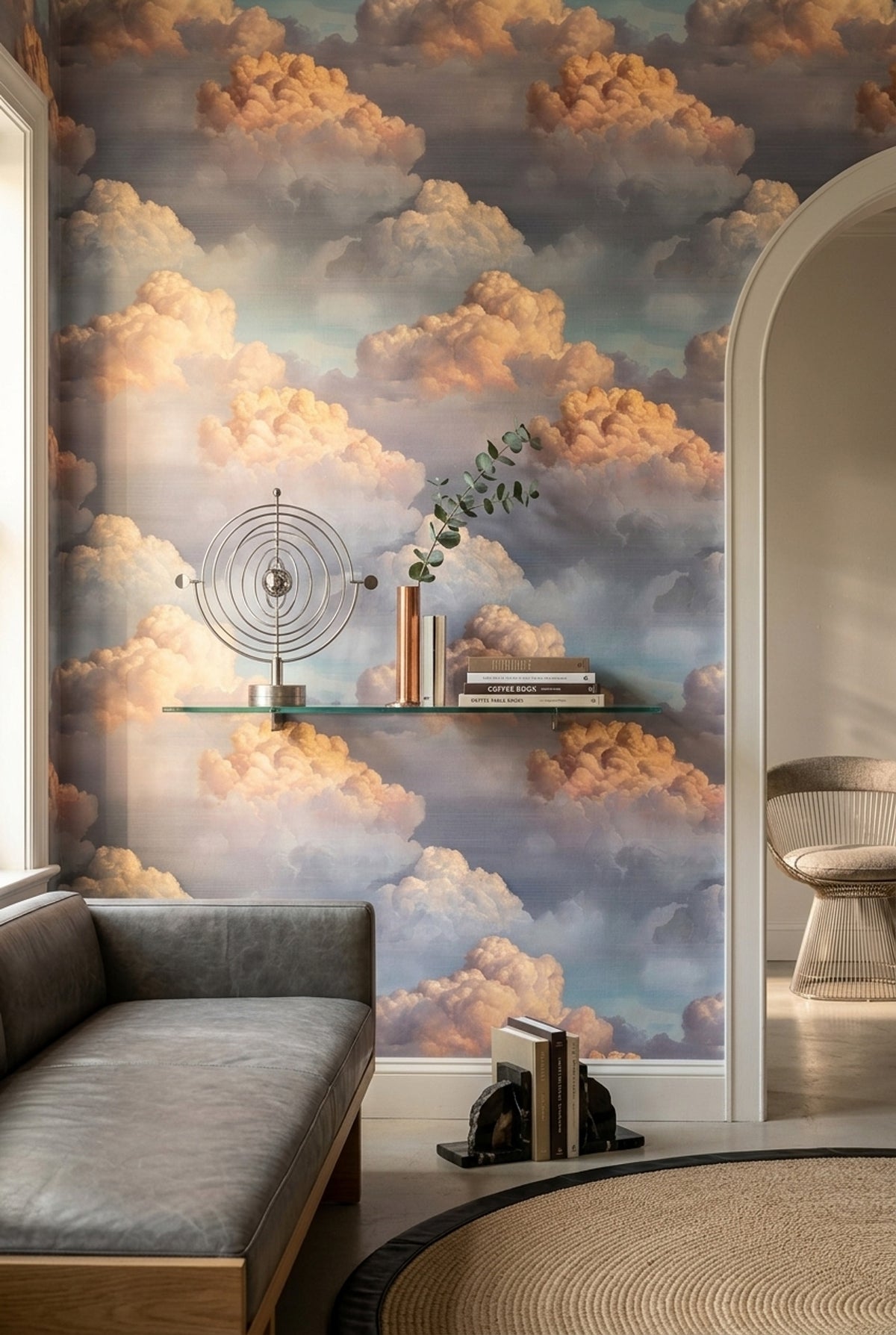 Golden Hour Cloud Wallpaper with Peach Sunset Skies