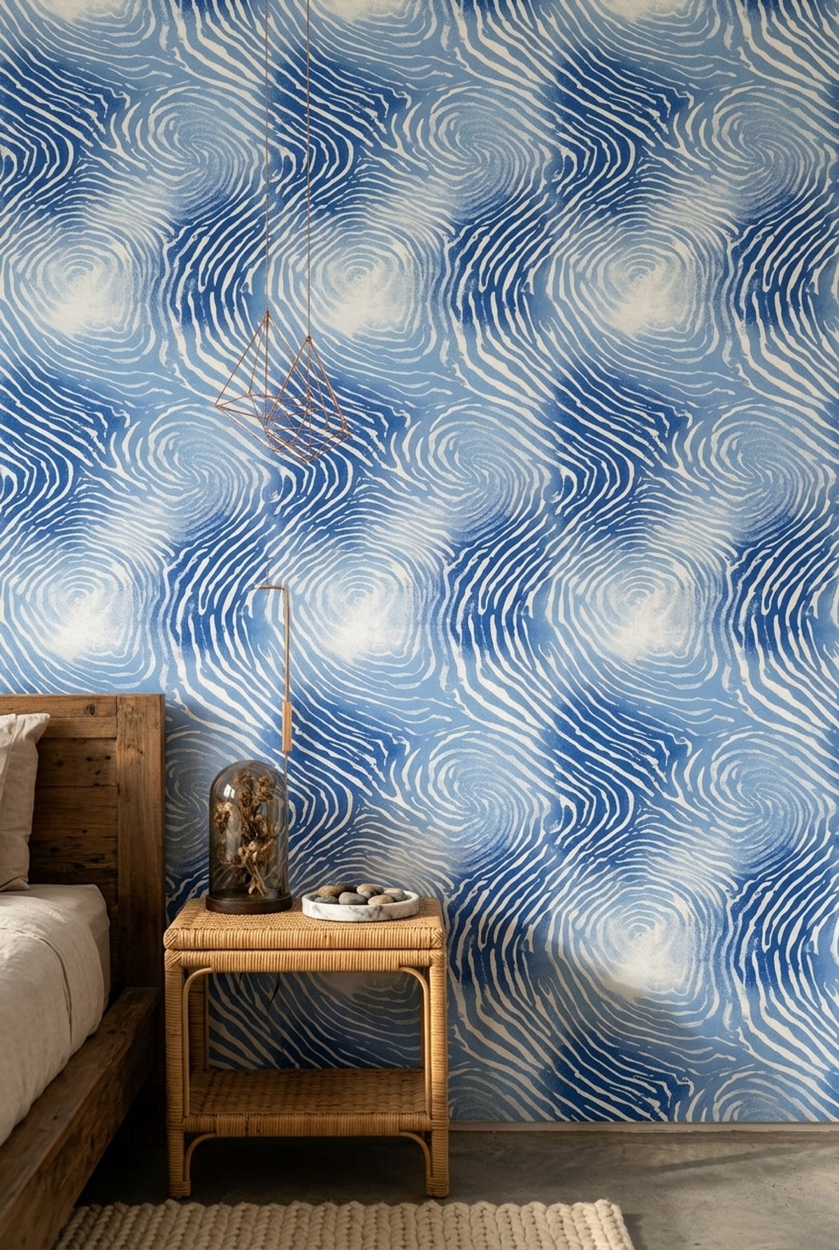 Blue Abstract Wallpaper Wavy Line Topographic Contour Pattern