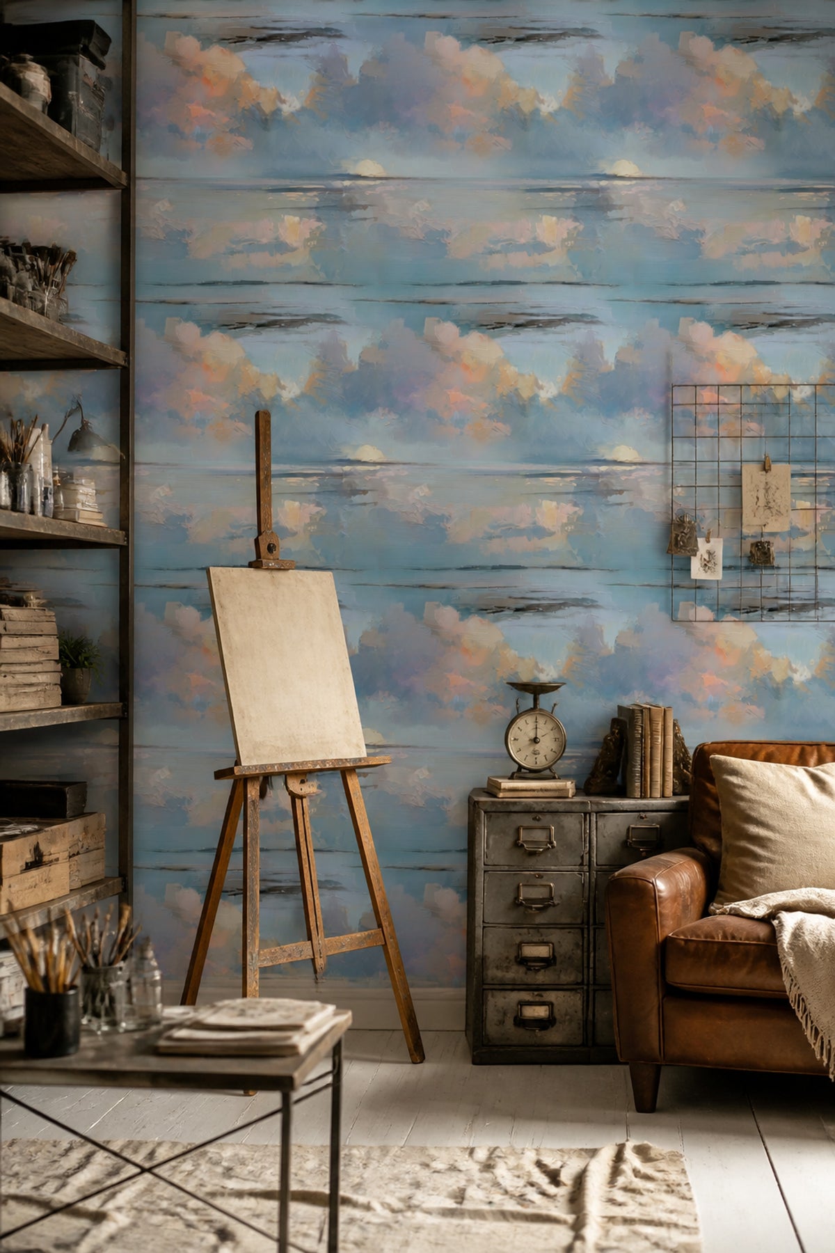 Soft Cloud Wallpaper Abstract Blue Sky Painterly Cloudscape