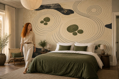 Mindful Stone Wall Mural Organic Ripple Landscape Contemporary Statement Wallpaper
