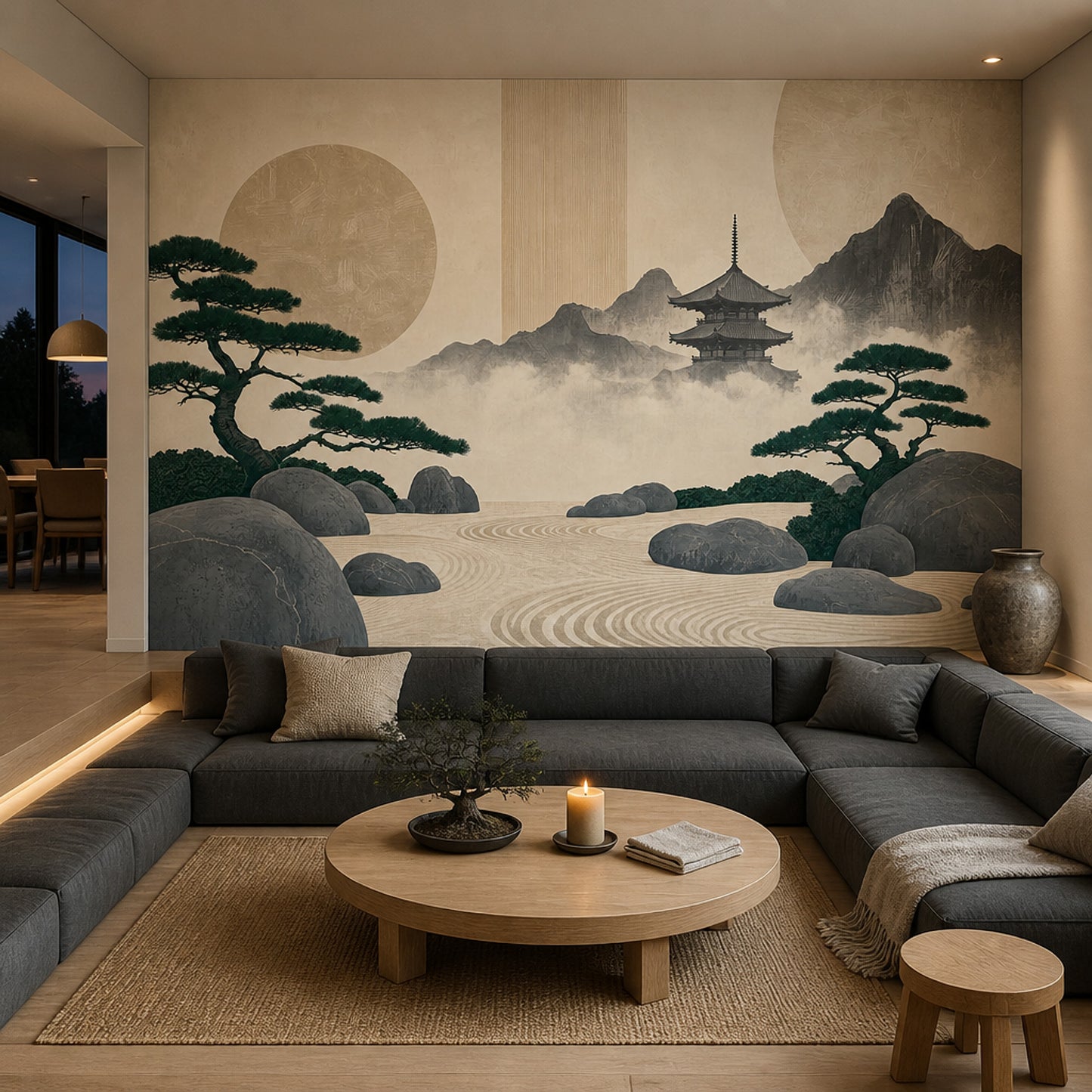 Topographic Ripple Wall Mural Abstract Cairn Stone Landscape Modern Organic Decor