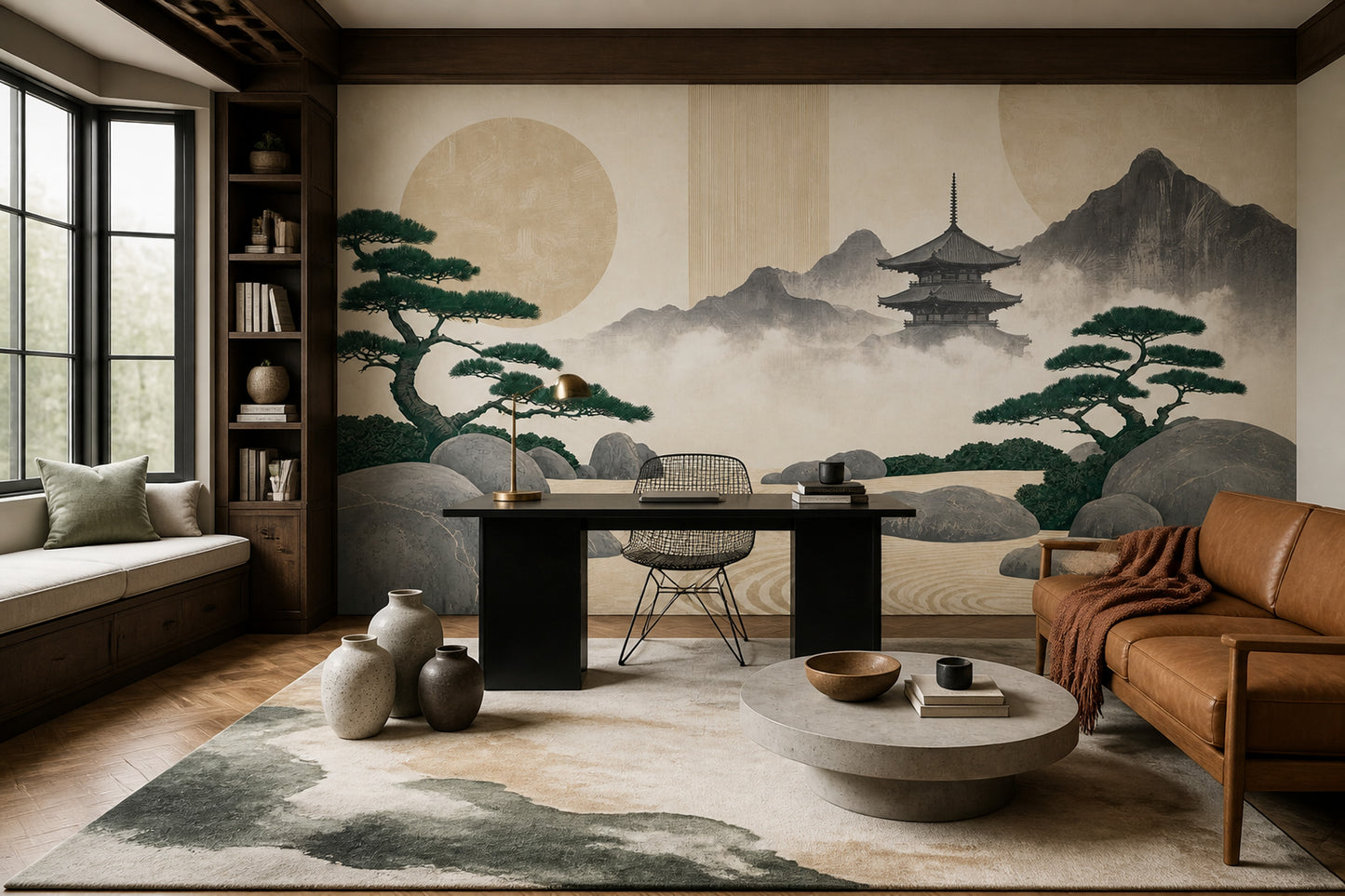 Topographic Ripple Wall Mural Abstract Cairn Stone Landscape Modern Organic Decor