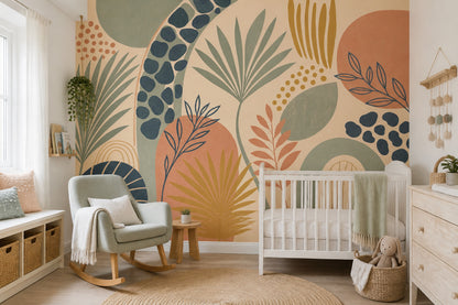 Modern Organic Wall Mural Abstract Botanical Palm Leaf Statement Decor