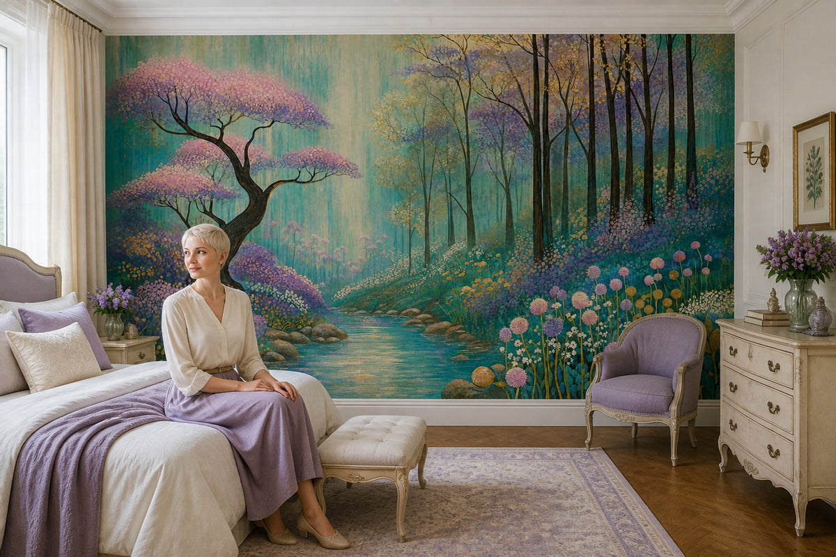 Enchanted Forest Wall Mural Floral Woodland Landscape