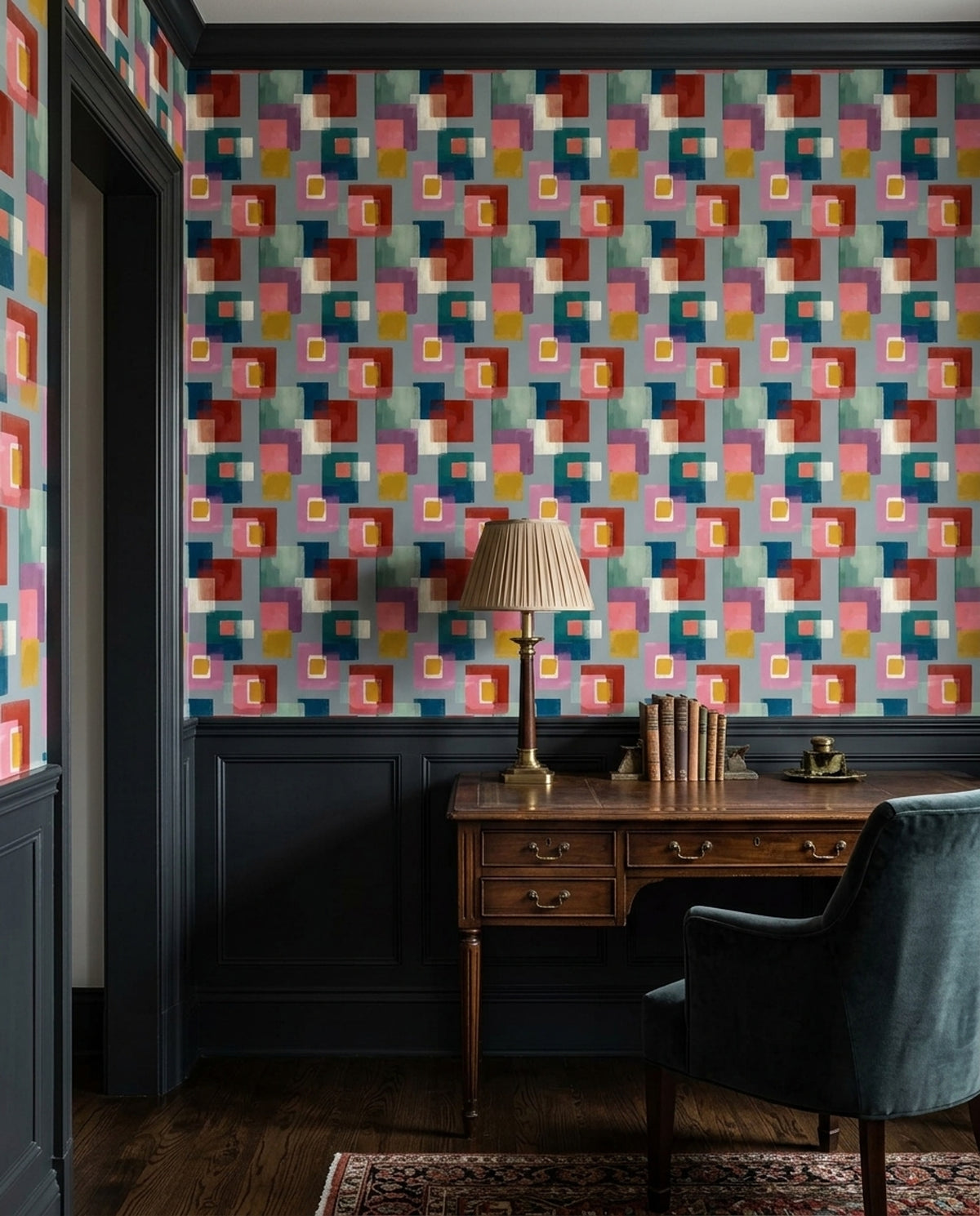 Painted Squares Wallpaper Modernist Art Pattern