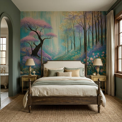 Enchanted Forest Wall Mural Floral Woodland Landscape