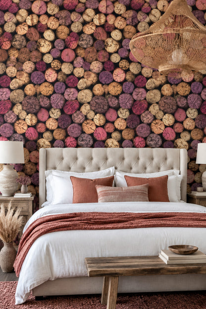 Wine Cork Wallpaper Rustic Winery Vineyard Pattern