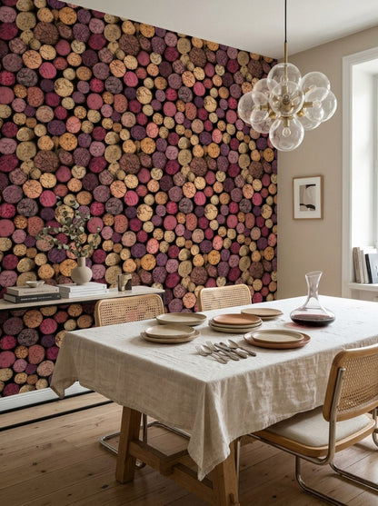 Wine Cork Wallpaper Rustic Winery Vineyard Pattern