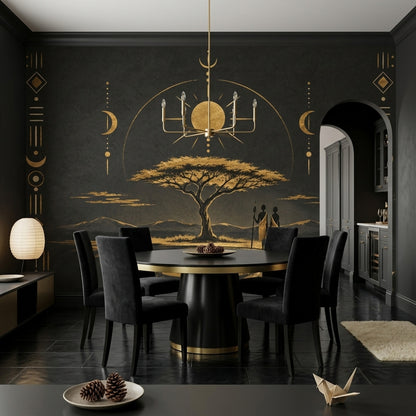 African Savanna Wallpaper Celestial Border Wall Mural