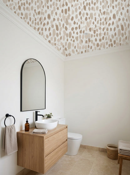 Organic Speckled Brushstroke Wallpaper White Background Neutrals