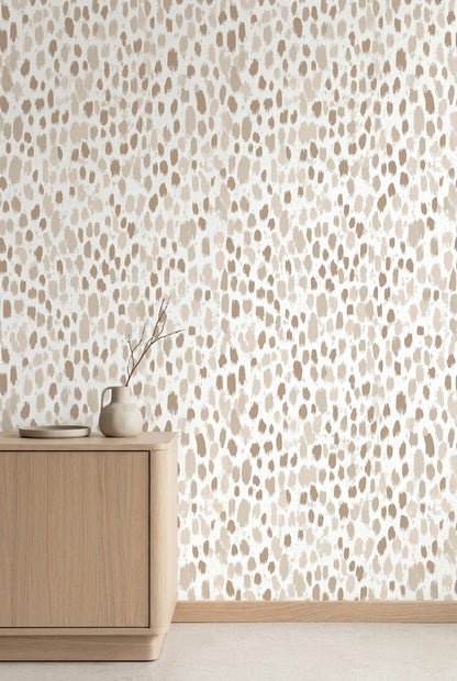 Organic Speckled Brushstroke Wallpaper White Background Neutrals