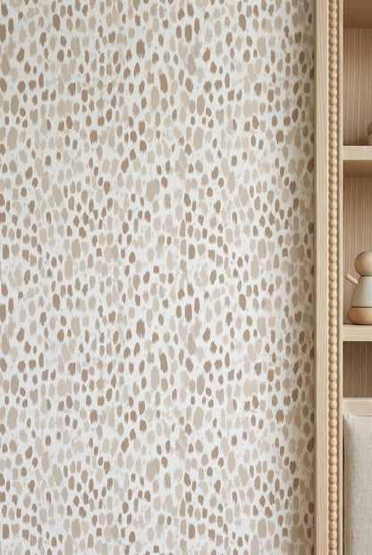 Organic Speckled Brushstroke Wallpaper White Background Neutrals