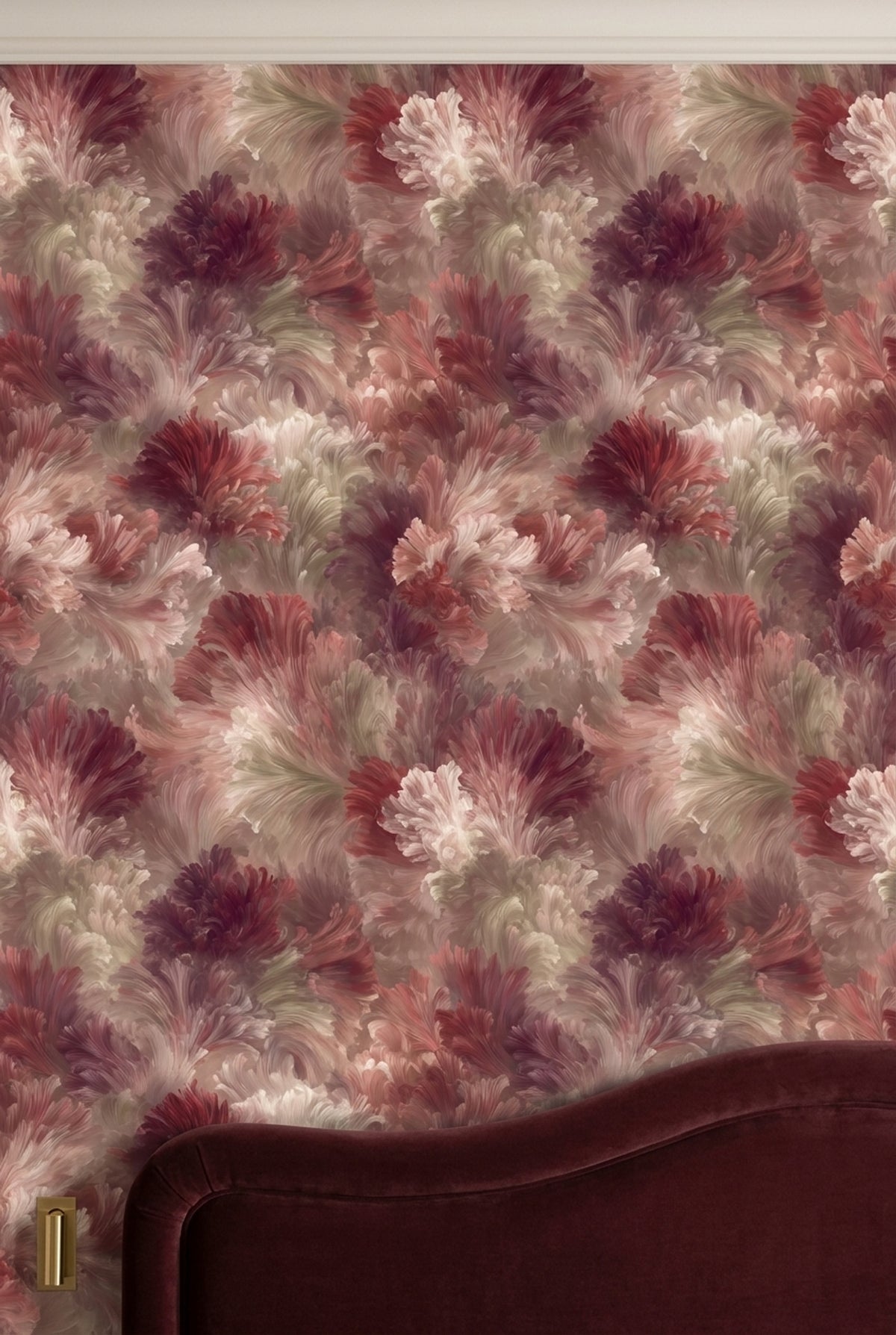 Layered Peony Flower Forms Wallpaper Blush Pink Mauve