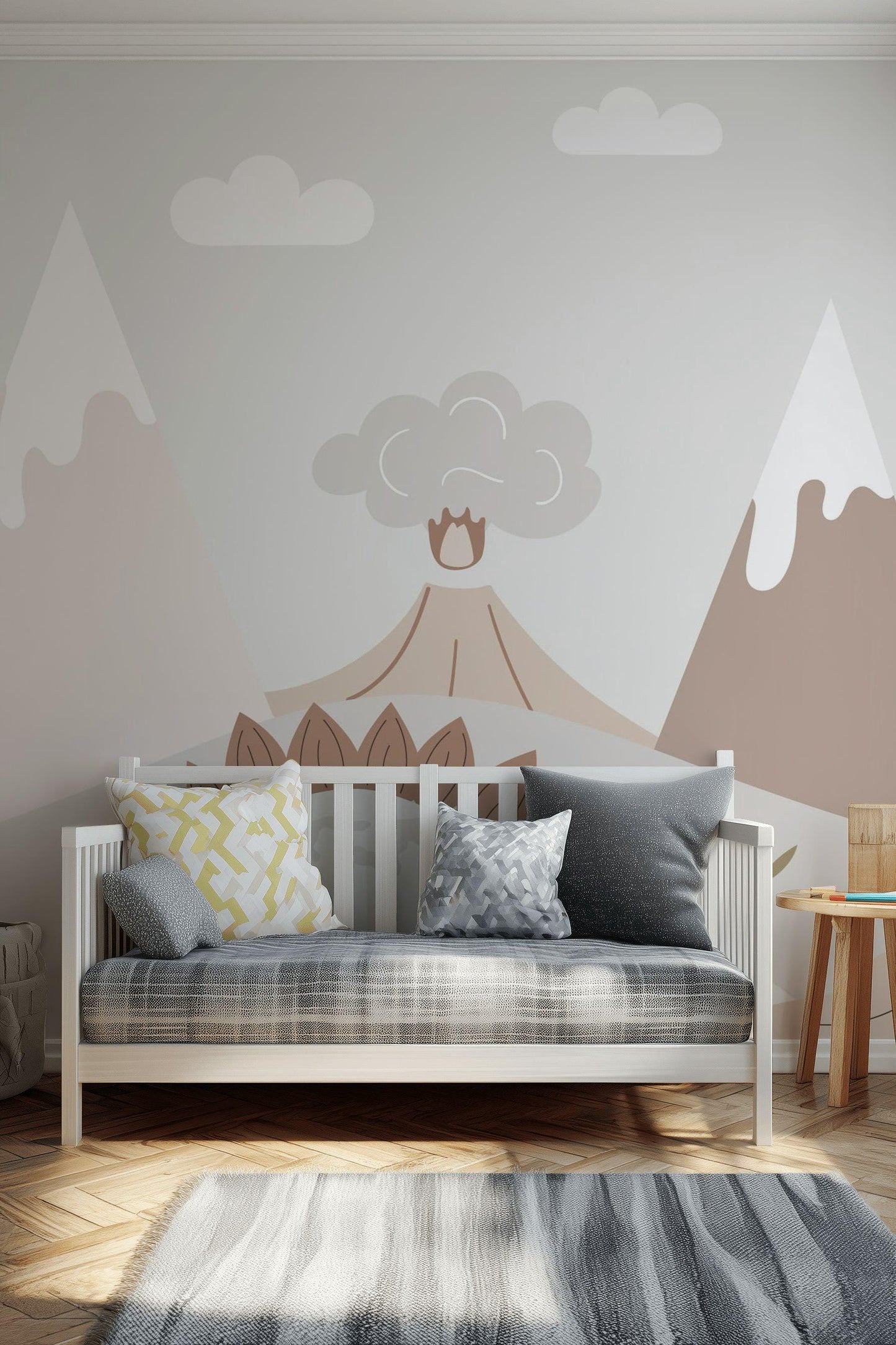 Minimalist Dinosaur Wallpaper, Neutral Dino Wall Mural, Boho Peel and Stick Nursery Decor