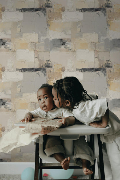 Abstract Textured Plaster Wallpaper | Modern Neutral Wall Mural | Minimalist Peel and Stick Decor