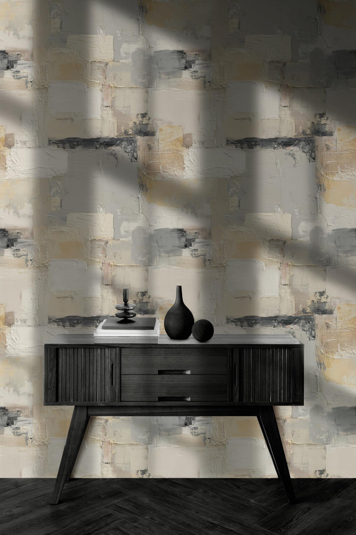 Abstract Textured Plaster Wallpaper | Modern Neutral Wall Mural | Minimalist Peel and Stick Decor