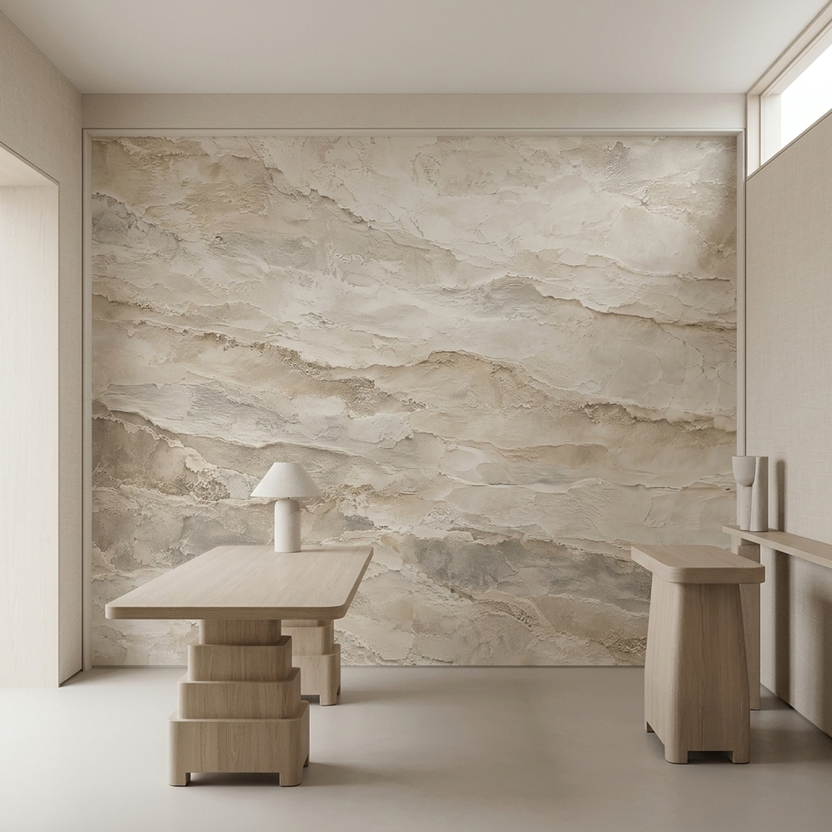 Layered Plaster Texture Wallpaper Rustic Modern Wall Mural