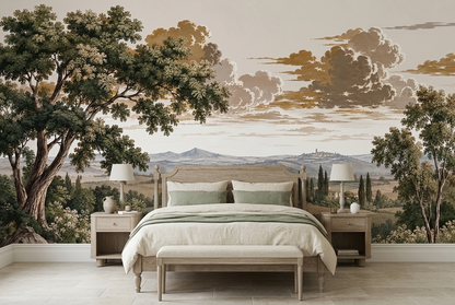 Vintage Pastoral Landscape Wallpaper Scenic Countryside Wall Mural
