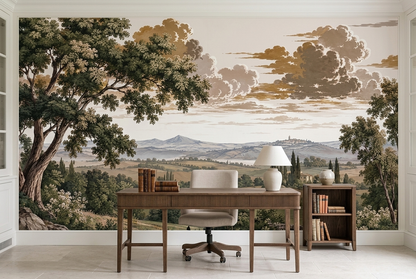 Vintage Pastoral Landscape Wallpaper Scenic Countryside Wall Mural