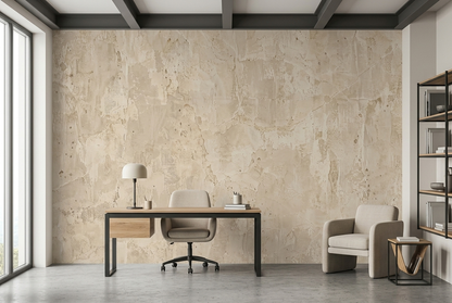 Cracked Plaster Surface Wallpaper Rustic Neutral Wall Mural