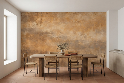 Weathered Plaster Surface Wallpaper Warm Neutral Wall Mural