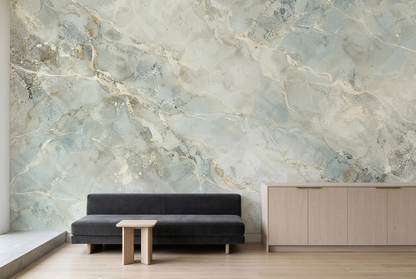 Soft Gray Marble Veins Wallpaper Neutral Mineral Wall Mural