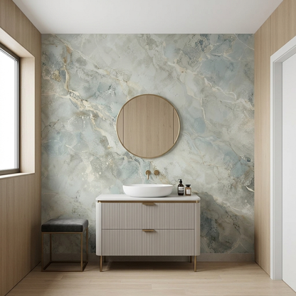 Soft Gray Marble Veins Wallpaper Neutral Mineral Wall Mural